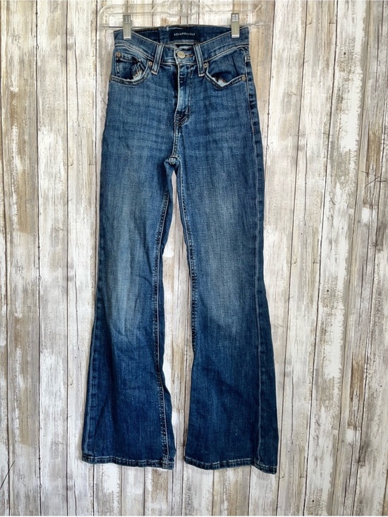 Aeropostale Denim - Aeropostale High Rise Flare Jeans Women 000 Dark Wash Stretch Denim